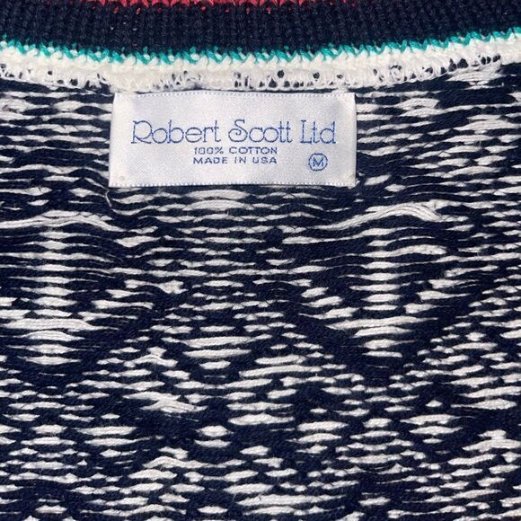Vintage Robert Scott 100% Cotton Nautical Themed Cardigan - Picture 11 of 11